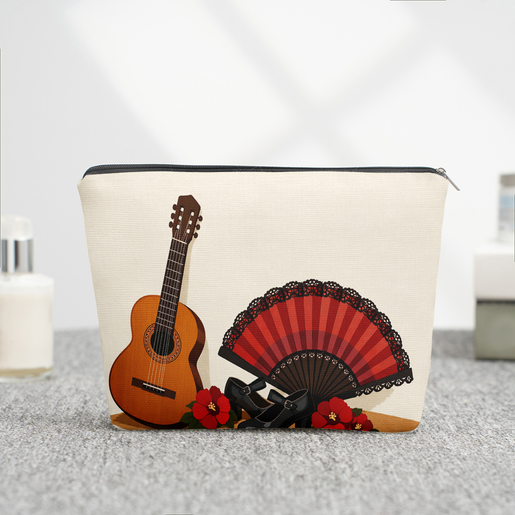 Shoe Brush - Bolsa de Maquiagem Vermelha com Estampa